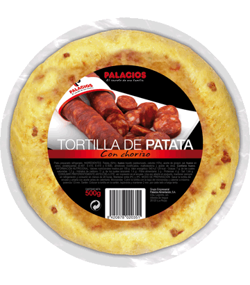 Omelette de pomme de terre au chorizo, moyenne.