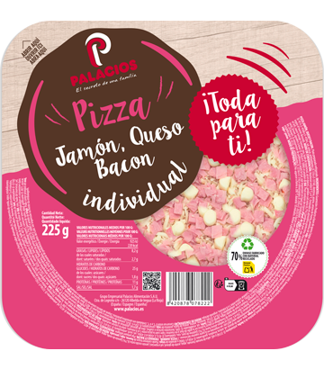 Pizza mini jambon bacon fromage individuelle