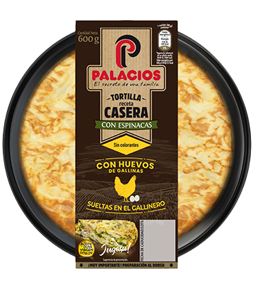 Tortilla recette maison Palacios aux pinards 600gr